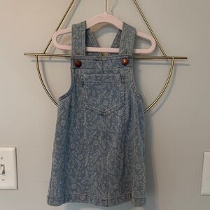 Old Navy Light Blue Floral Denim Overall Dress